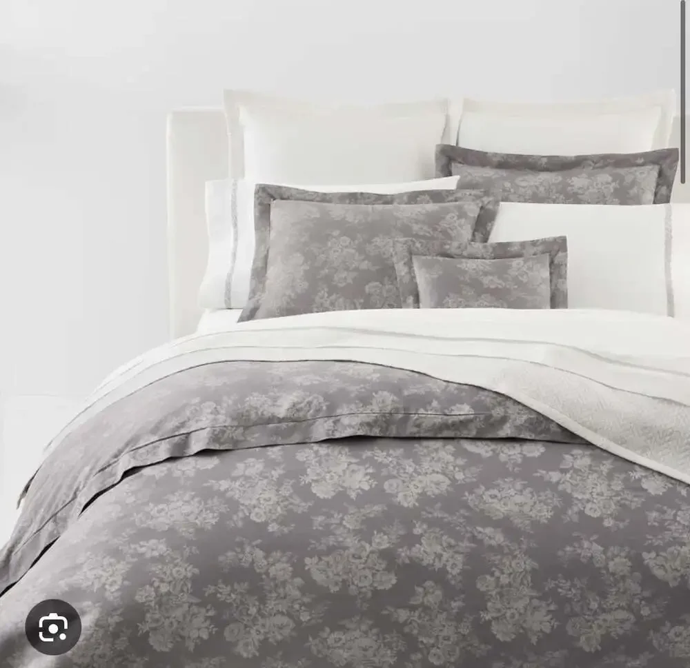 Ralph lauren Mya KING duvet cover New only duvet grey floral Fast 2 Ship gray